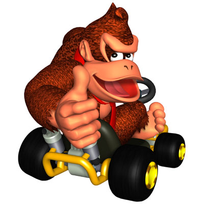 Donkey Kong in his Kart