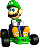 Luigi in his kart