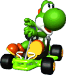 Yoshi in his kart