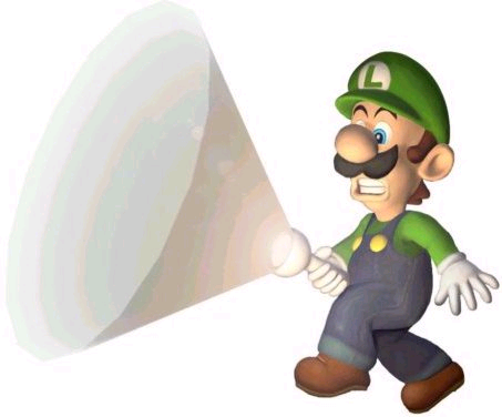 Luigi with a flashlight