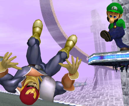Luigi kicking Cap. Falcon!
