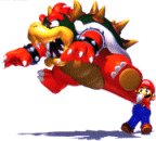 Mario swinging Bowser again