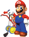 Mario with his golf bag
