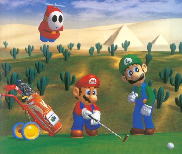 Mario & Luigi playing a game of golf
