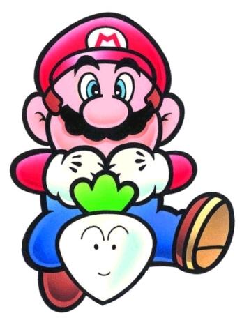 Mario pulling a vegie!