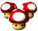 Three mushrooms