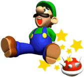 Luigi running aroun-OWCH!!!