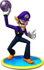 Waluigi holding a Boo Ball!