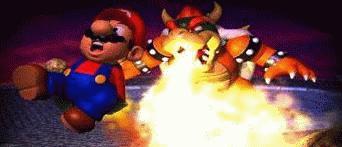 Bowser Burning Mario's Butt