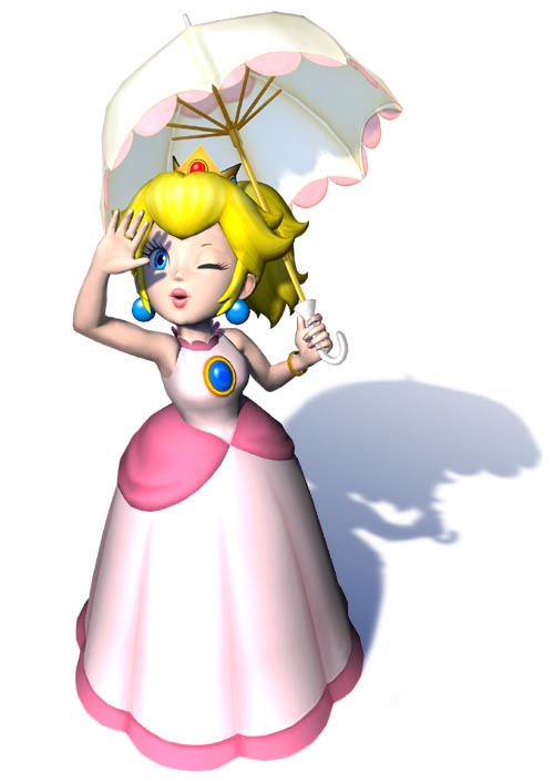 Meet Peach-DUH! She has her parasol from SSBM and a pony-tail!